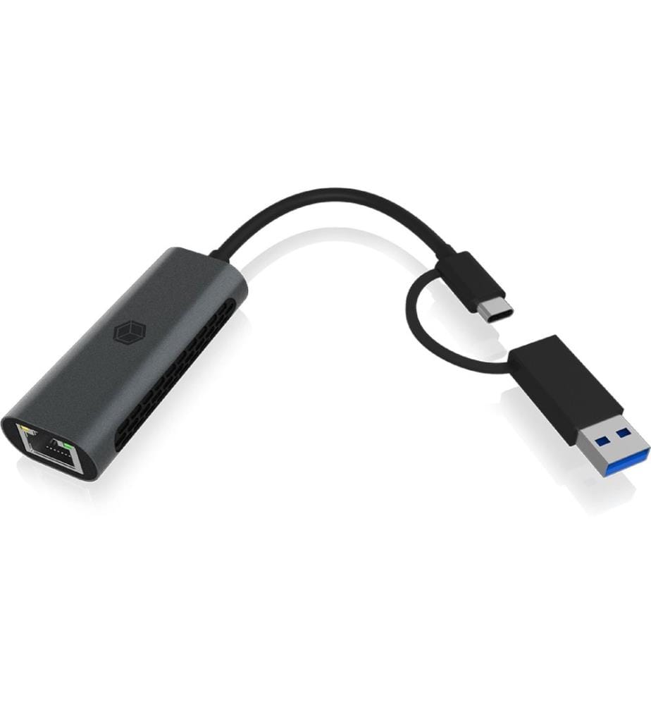 ICY BOX Netzwerk-Adapter IB-LAN301-C3 USB Typ-A/USB Typ-C