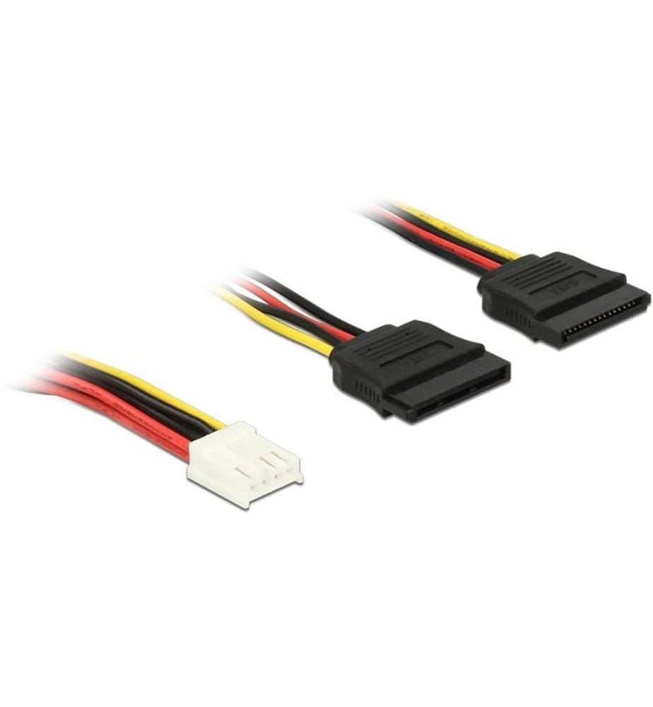 DELOCK - Stromkabel 0.3m, Floppy 4p/2x SATA 15p 30 cm