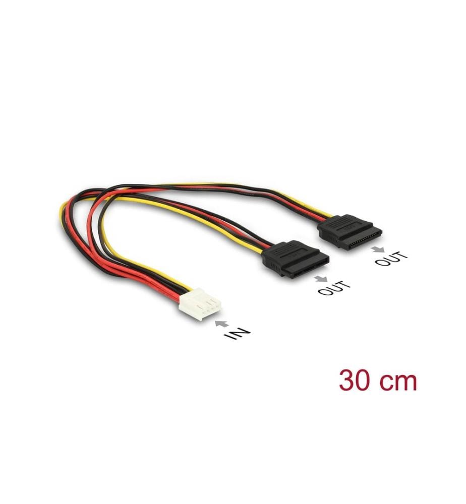 DELOCK - Stromkabel 0.3m, Floppy 4p/2x SATA 15p 30 cm
