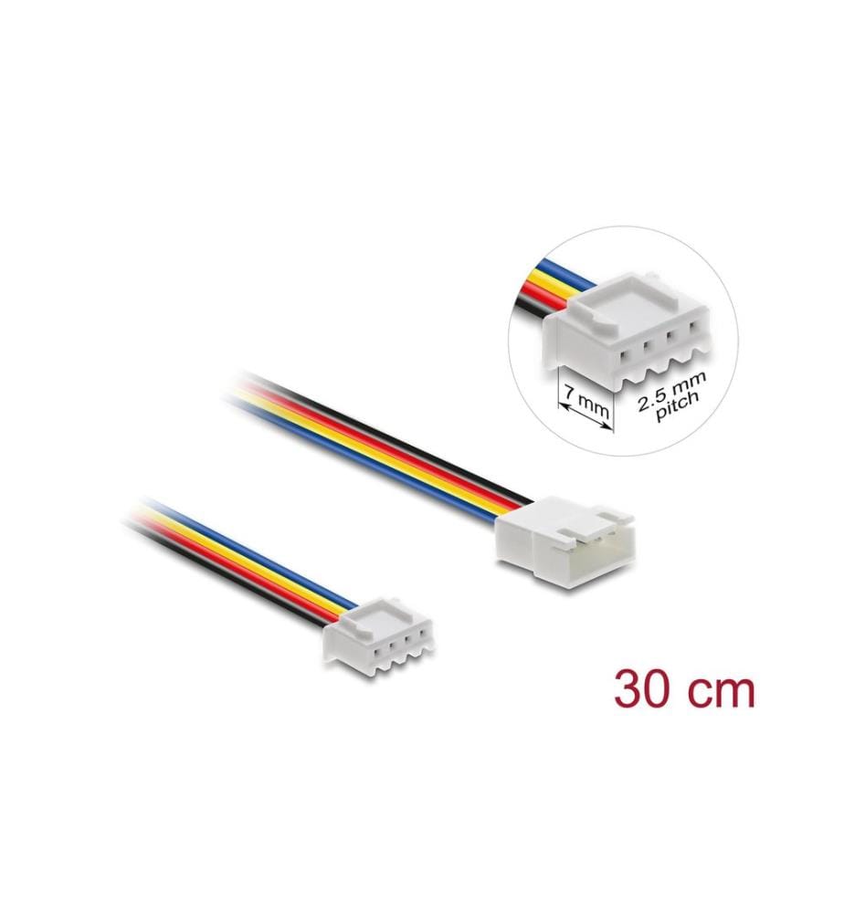 DELOCK - Stromverlängerungskabel JST Stecker zu Buchse, 4 Pin 30 cm