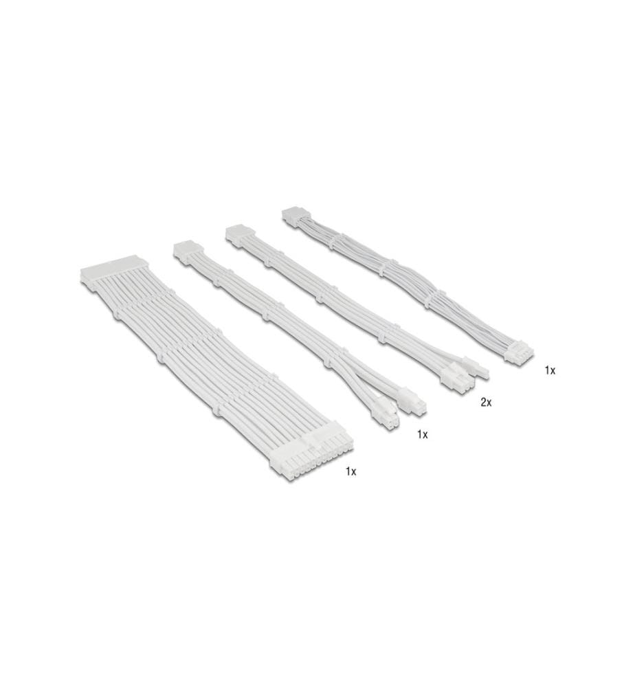 DELOCK - Câble électrique de prolongation Set 5 pièces Sleeved avec peignes à câbles