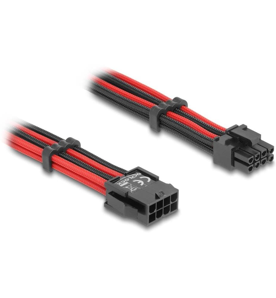 DELOCK - Câble électrique de prolongation 8 pins mâle vers 6+2 pins PCIe femelle