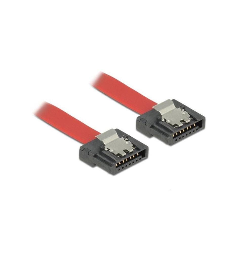 DELOCK - Câble SATA3 rouge, clip, flexible, 10 cm