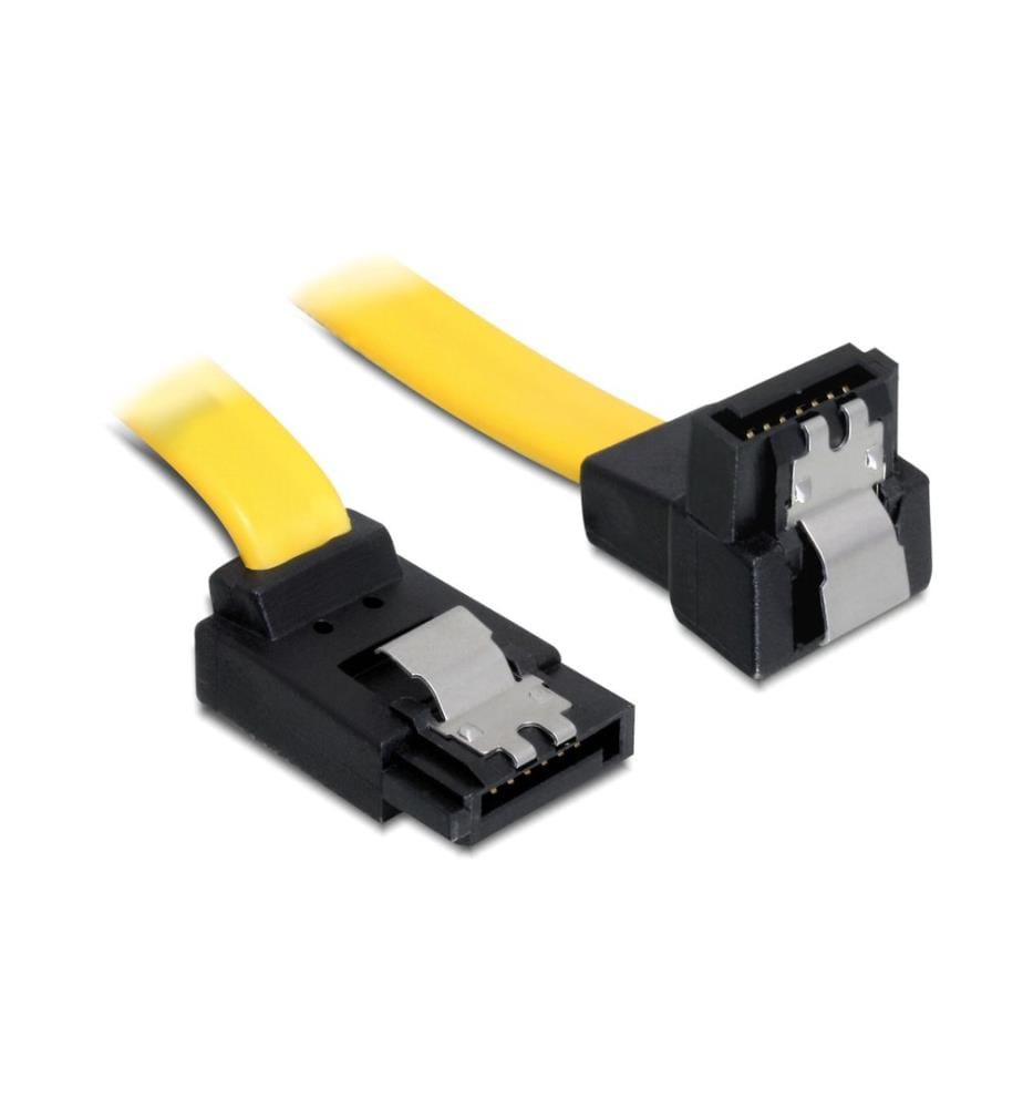 DELOCK - Câble SATA3 jaune, double angle, 50 cm