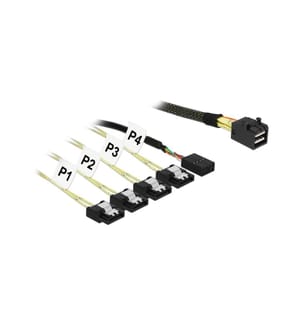 DELOCK - Câble SAS SFF-8643 - 4xSATA + Sideband 1m