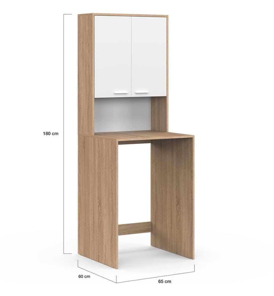 Will Waschmaschinenoberschrank - Holz und Weiss