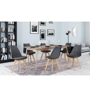 6er-Set Stühle Nordia 46 x 51 x 79.5 cm - Grau