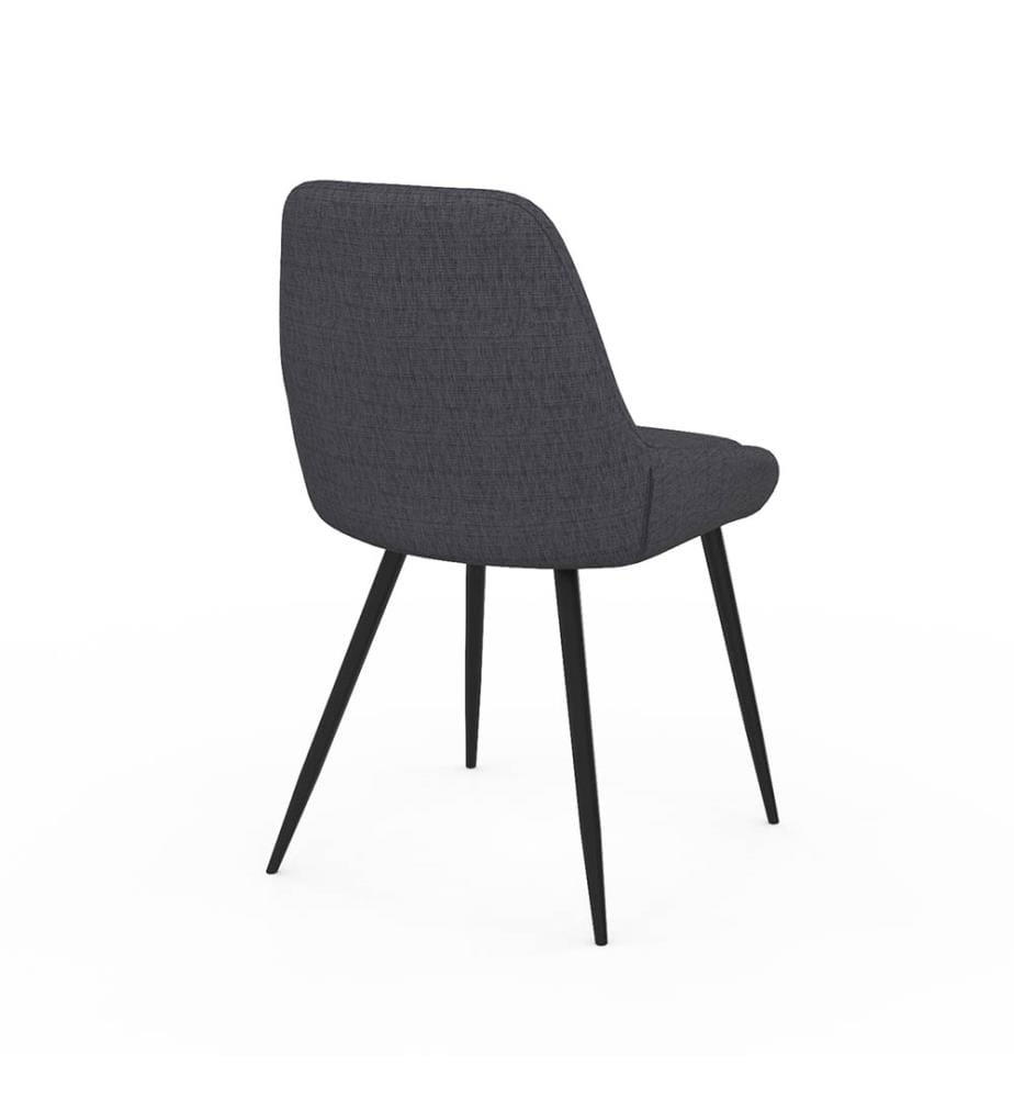 Lot de 2 Chaises Ornella 47.5 x 54 x 79 cm - Gris Foncé & Noir