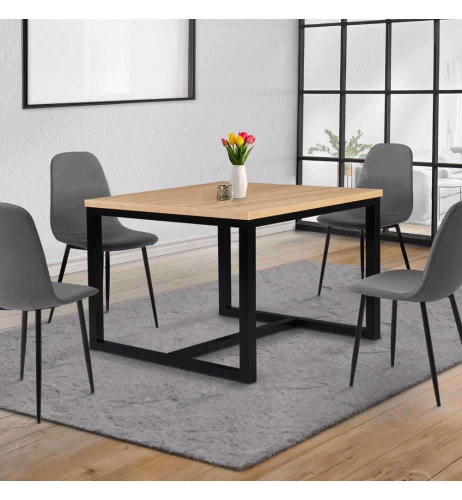 Table de Repas Extensible Memphis 160 x 78 x 78 cm - Brun & Noir