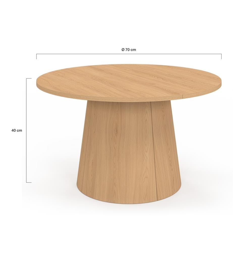 Table basse ronde Elvis Ø70cm - Brun