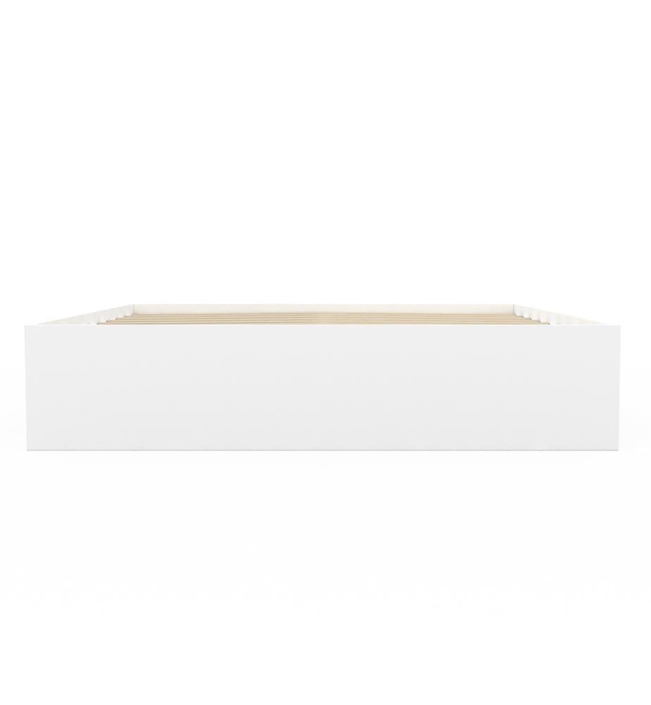 Cadre de lit Orem avec sommier et rangements intégrés 160x200cm - Blanc