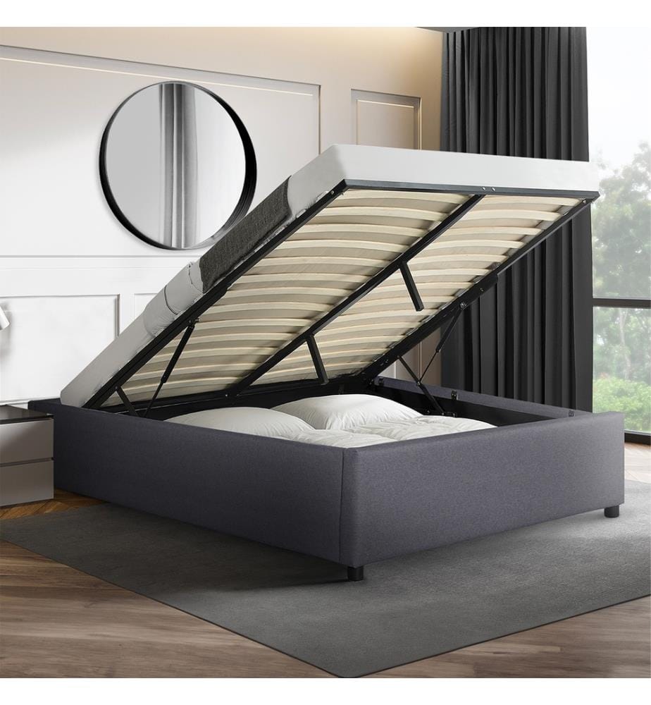 Kastenbett Otto mit Bettkasten 140x190cm - Grau