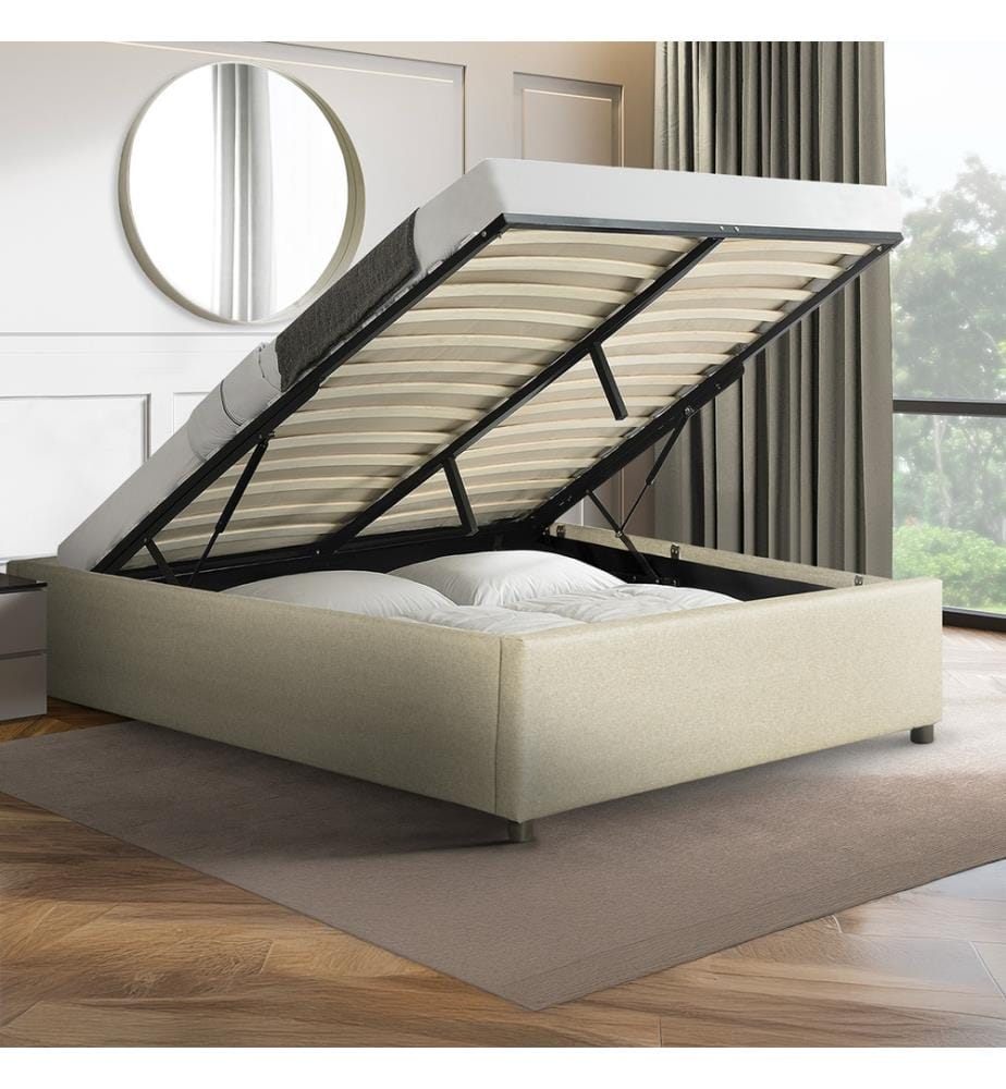 Kastenbett Otto mit Bettkasten 140x190cm - Beige