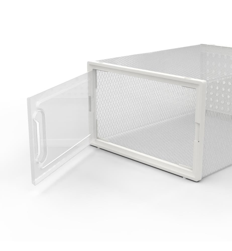 Set aus 12 stapelbaren Schuhaufbewahrungsboxen - Transparent