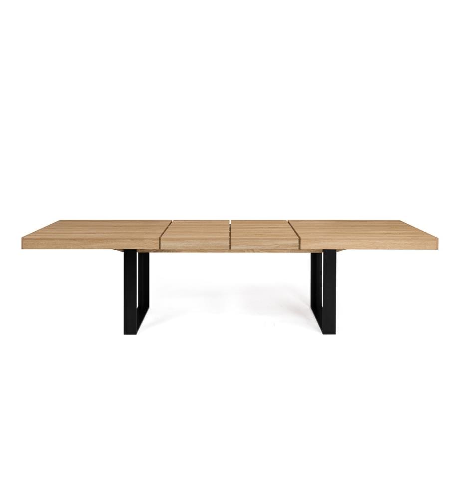 Table de Repas Extensible Brixton 200-300 x 90 x 75 cm - Brun & Noir