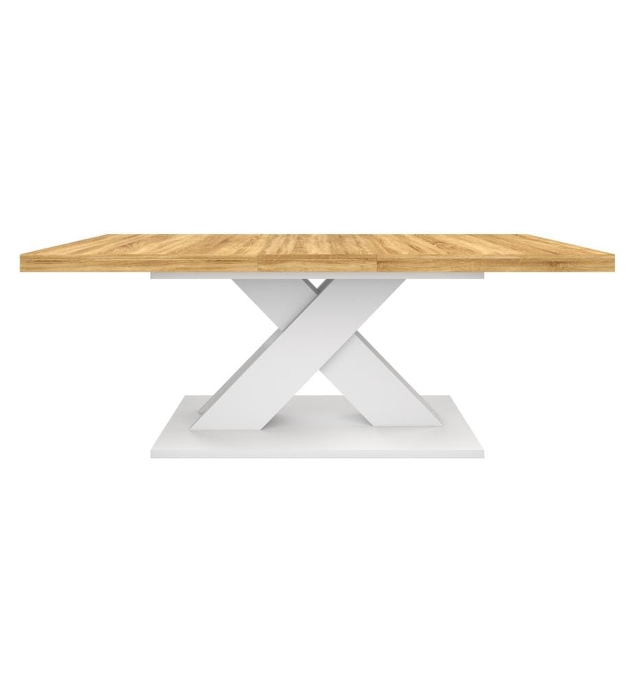 Table Extensible Alexia 160-200 cm - Bois et Blanc