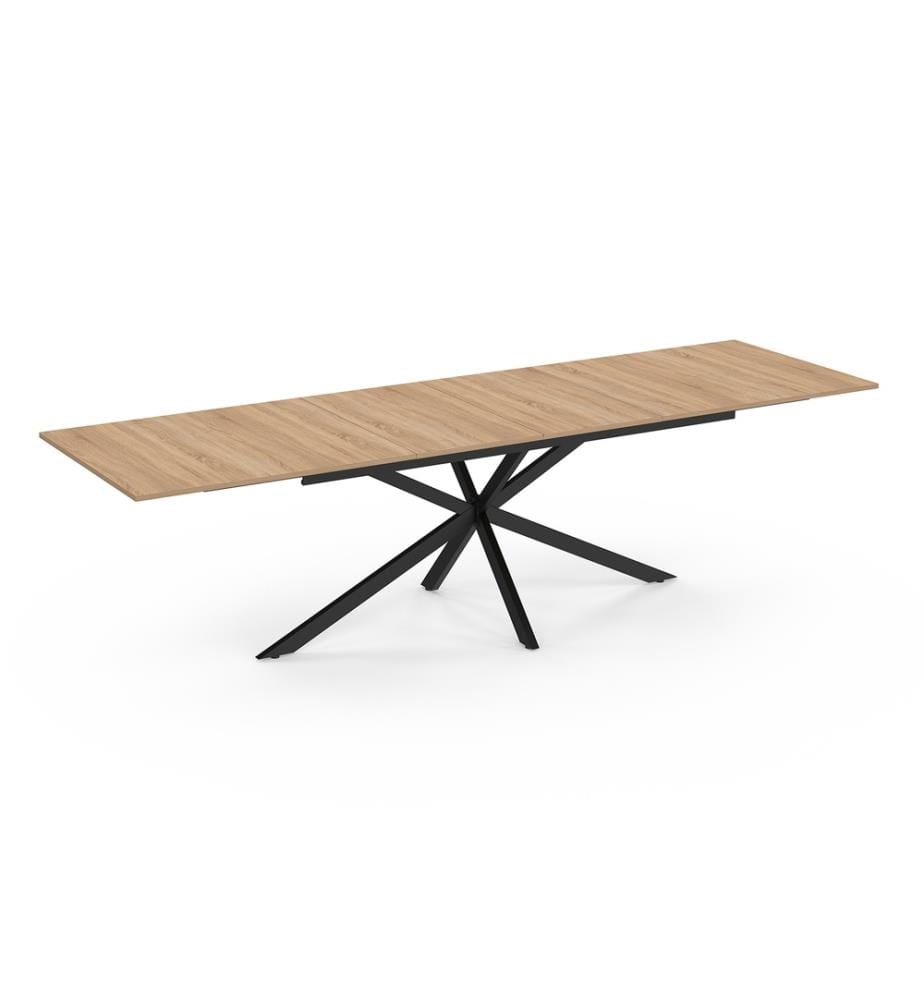 Ausziehbarer Esstisch Spider 200-300cm Holz und Schwarz