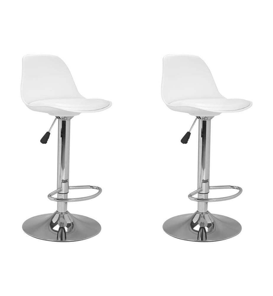 2er-Set verstellbaren Barhocker Karl 39 x 42 x 104 cm - Weiss