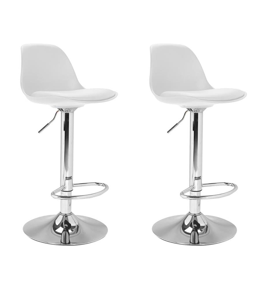 2er-Set verstellbaren Barhocker Karl 39 x 42 x 104 cm - Weiss