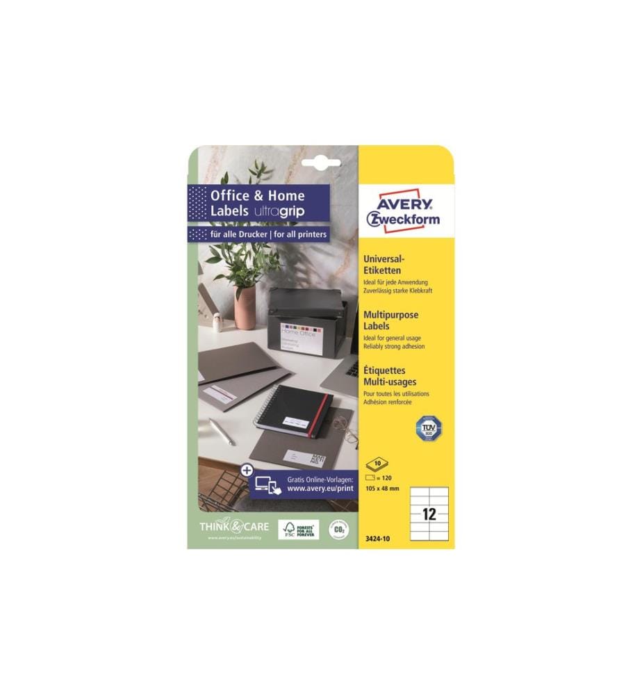 AVERY - Zweckform Étiquettes universelles 3424 105 x 48 mm, 10 feuille