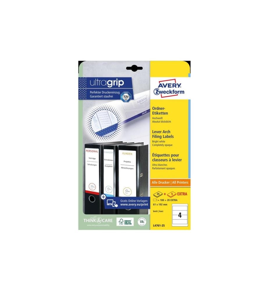 AVERY - Zweckform Étiquettes à classeur L4761 192 x 61 mm