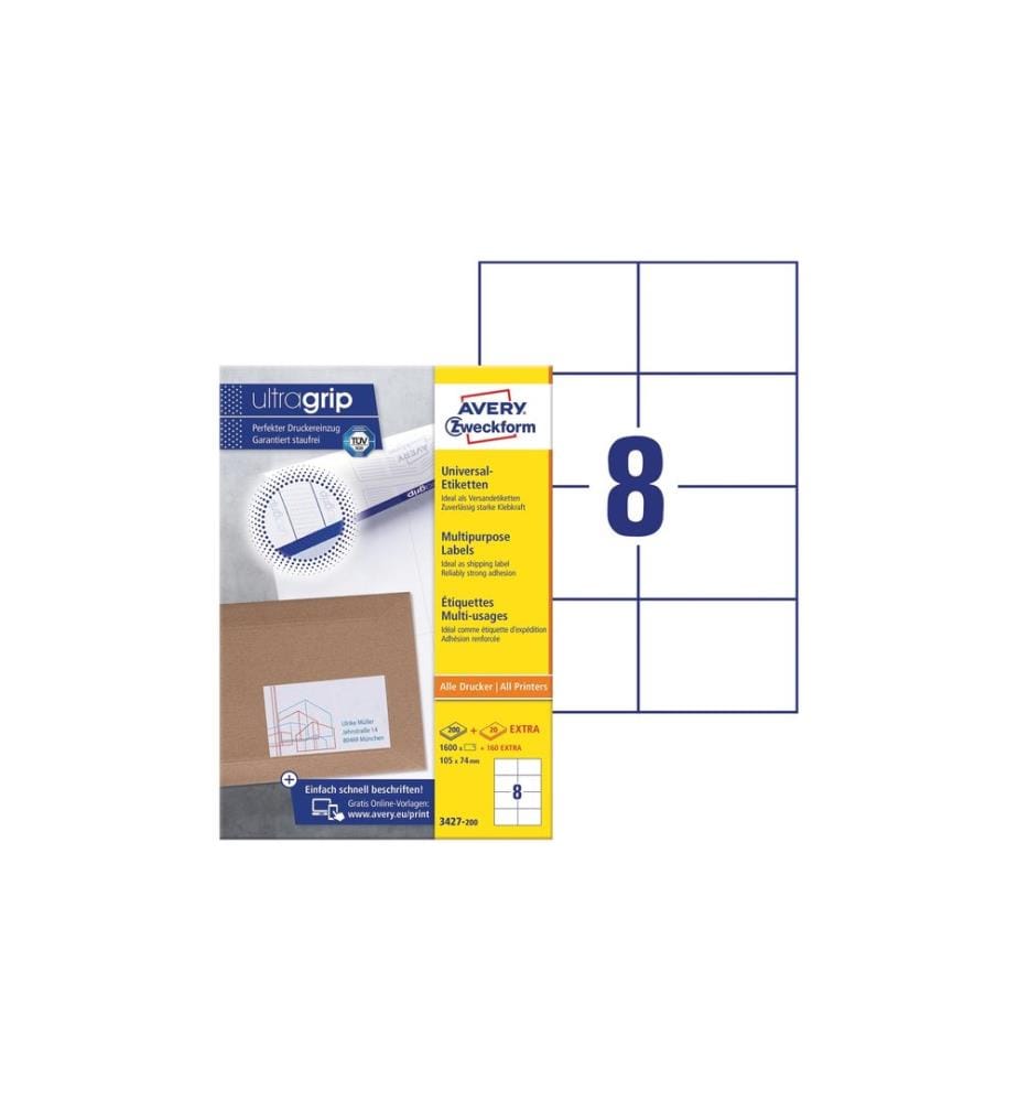 AVERY - Zweckform Étiquettes universelles 3427 105 x 74 mm, 220 feuille