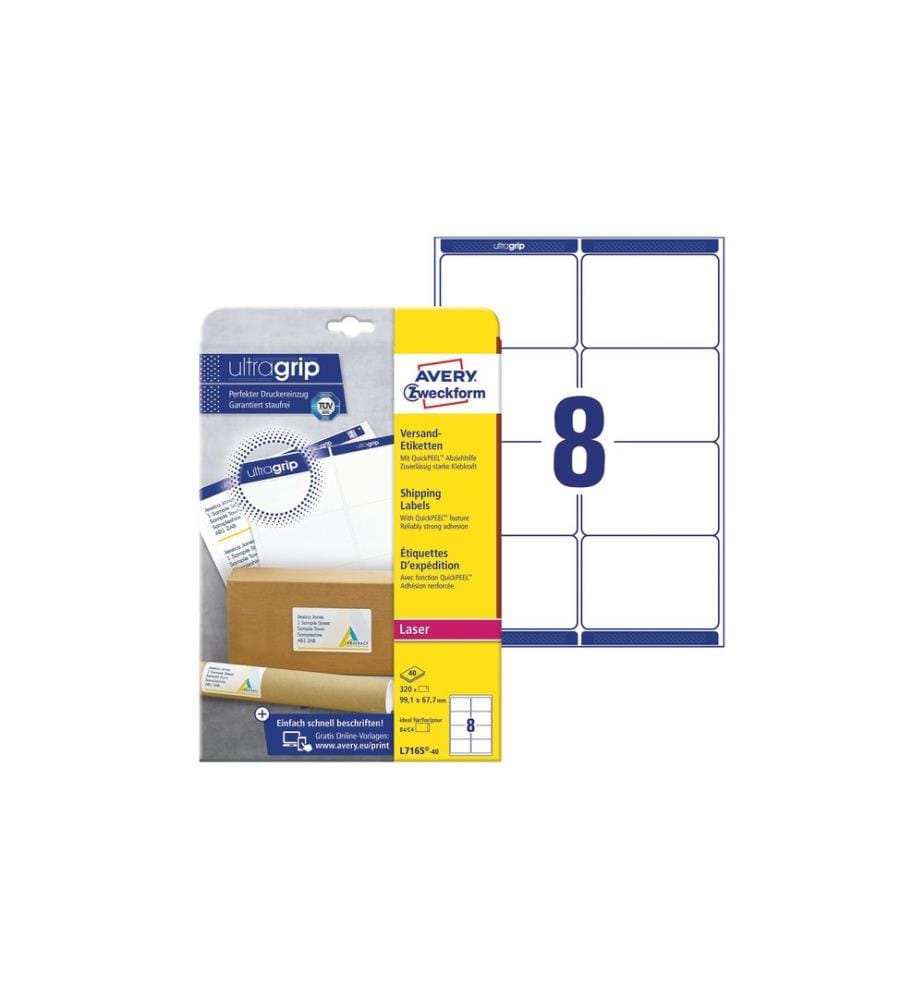 AVERY - Zweckform Étiquettes d'expédition Ultragrip 99.1 x 67.7 mm, 40 feuille