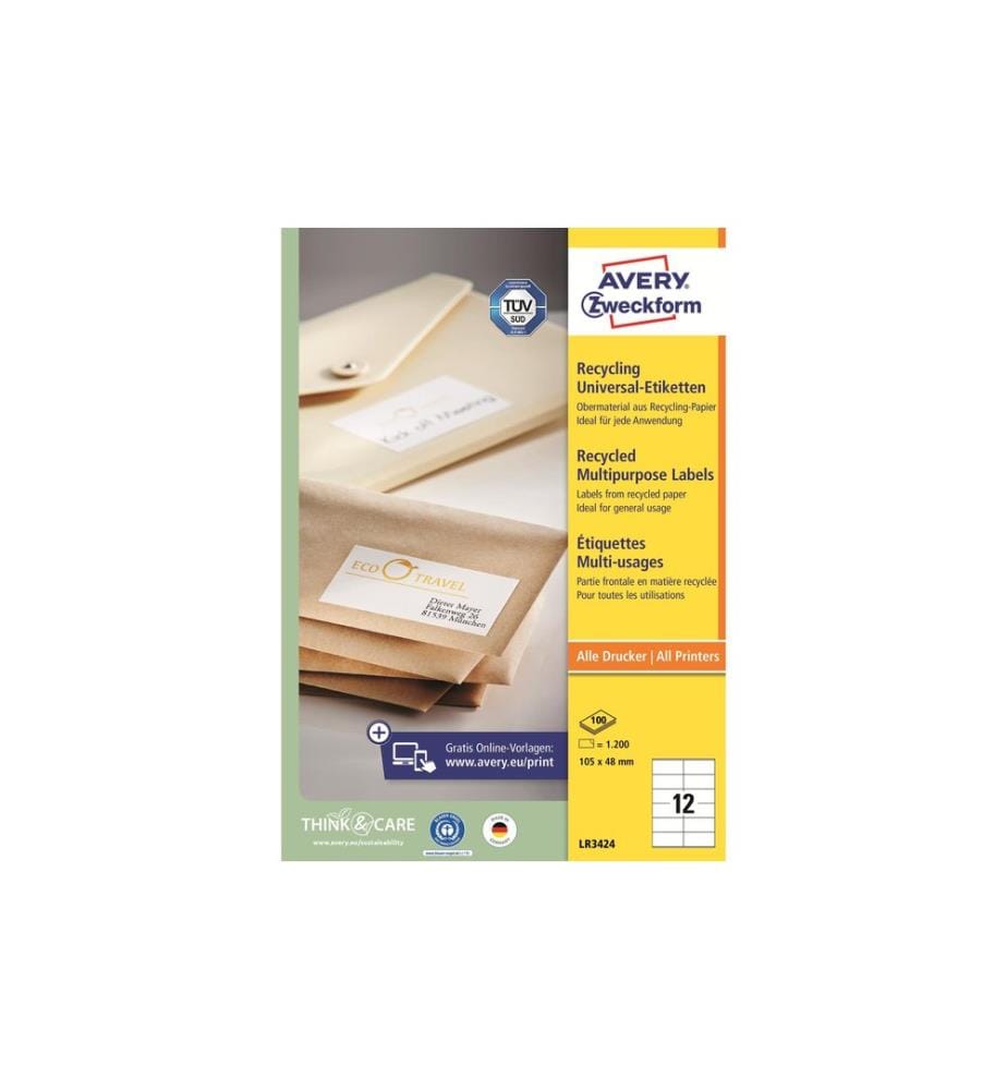 AVERY - Zweckform Étiquettes universelles LR3424 105 x 48 mm, 100 feuille