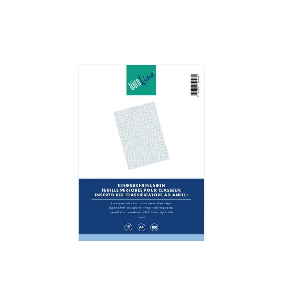 Büroline Feuillets mobiles A4, quadrillé, 100 feuilles