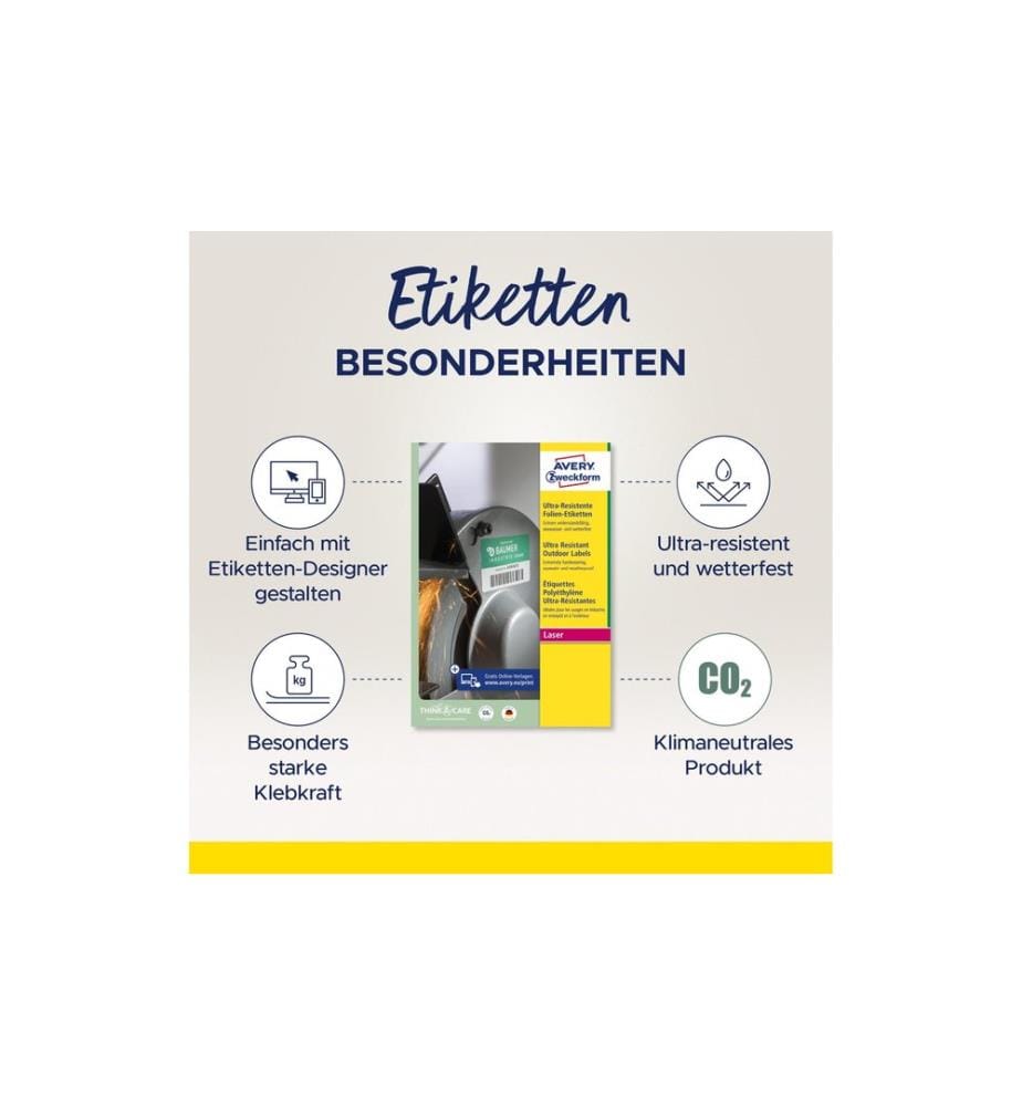 AVERY - Zweckform Universal-Etiketten Ultra-resistent 99.1 x 42.3 mm
