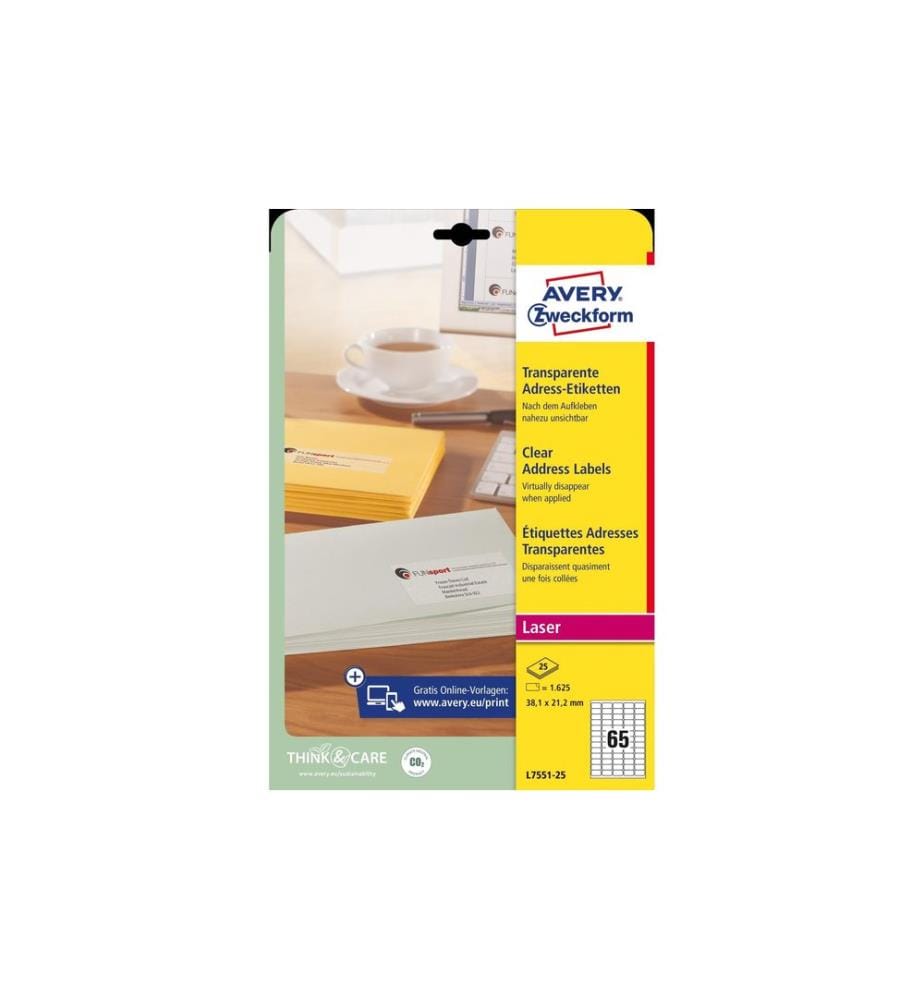 AVERY - Zweckform Étiquettes d'adresse 38.1 x 21.2 mm, 25 feuille