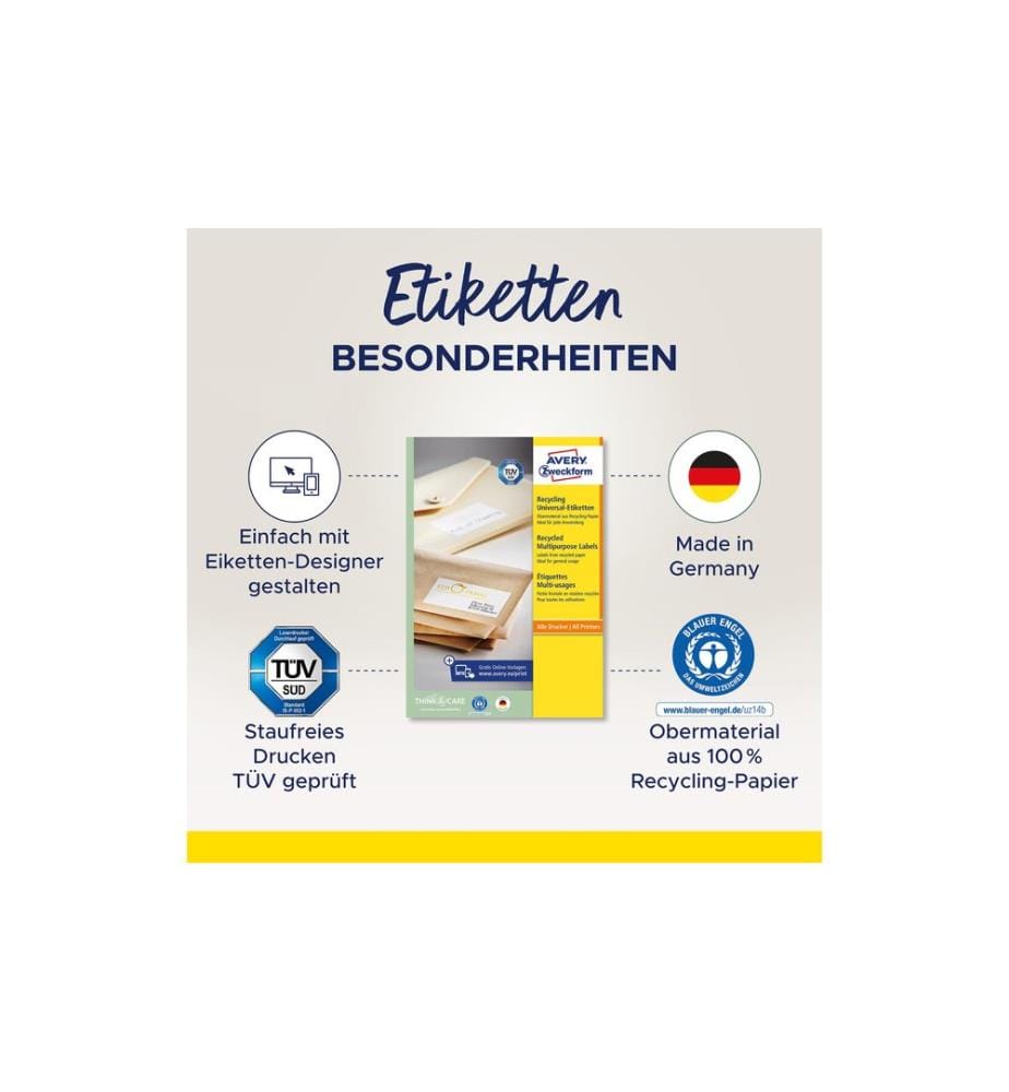 AVERY - Zweckform Étiquettes universelles LR3483 105 x 148 mm, 100 feuille
