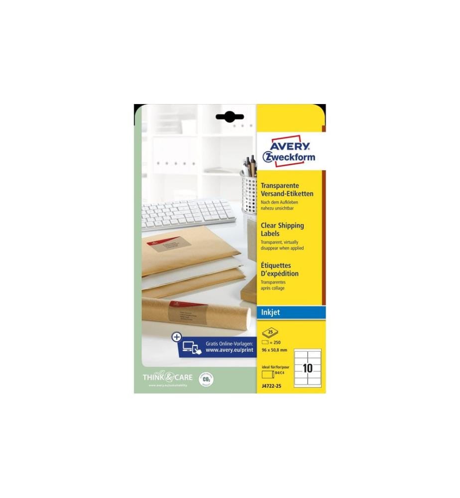 AVERY - Zweckform Étiquettes d'adresse 96 x 50.8 mm, 25 feuille
