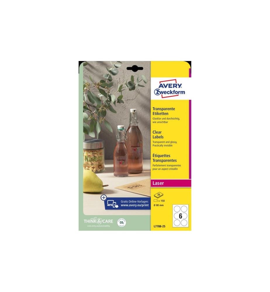 AVERY - Zweckform Étiquettes rondes Ø 80 mm, 25 feuilles