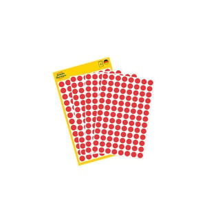 AVERY - Zweckform Pastilles adhésives Ø 8 mm, 4 feuilles, rouge