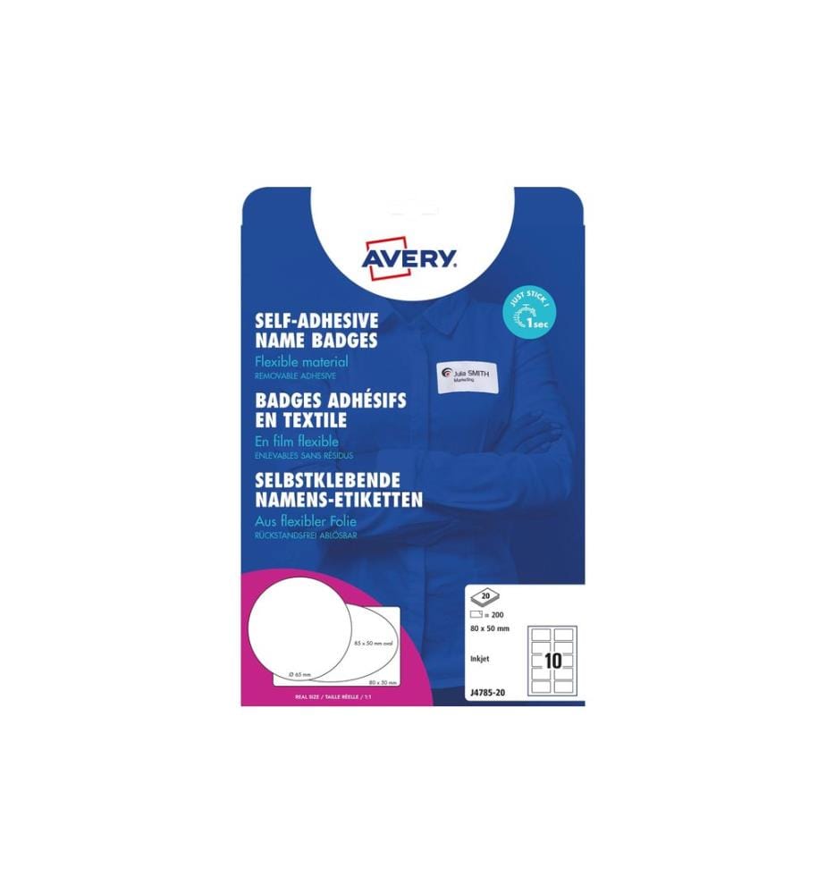 AVERY - Zweckform Étiquettes porte-noms 80 x 50 mm, 20 feuille