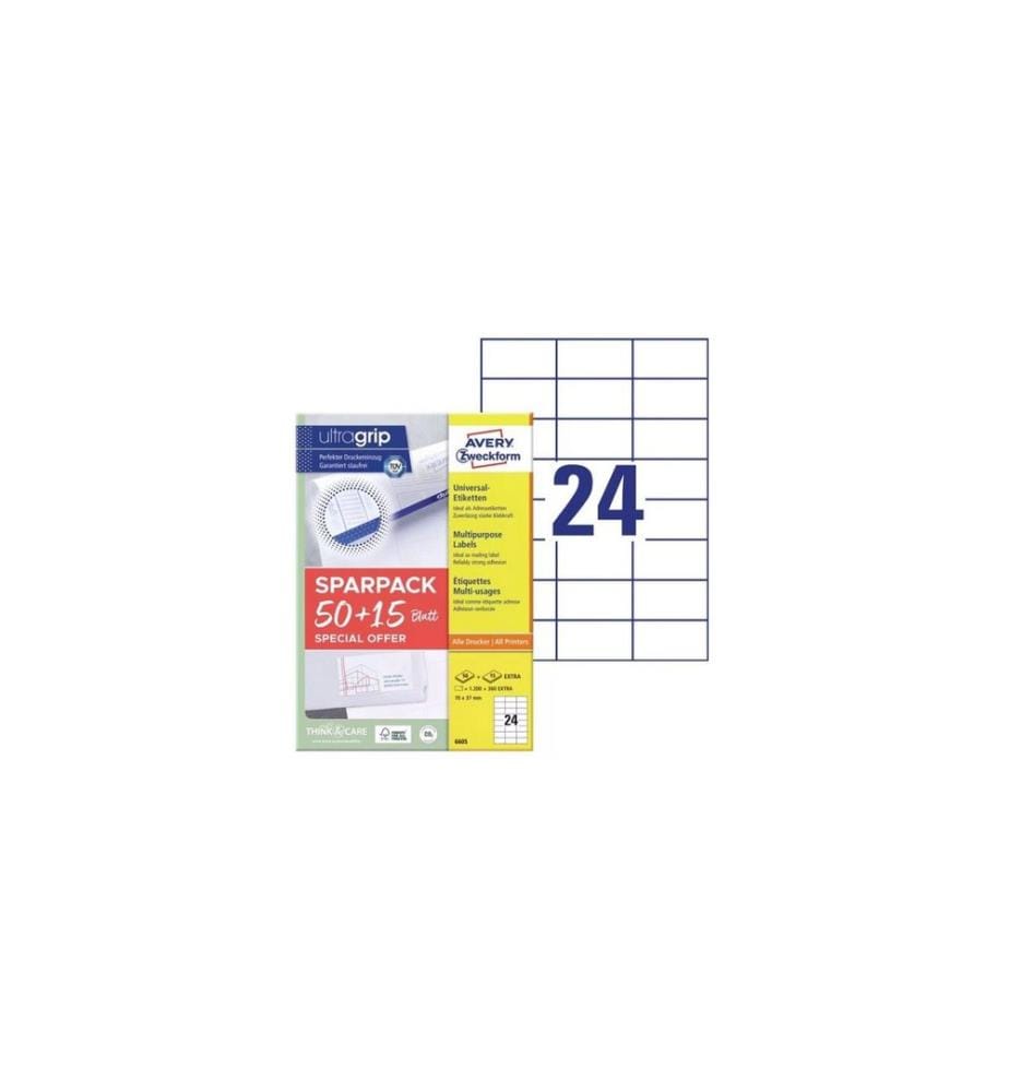 AVERY - Zweckform Universal-Etiketten 70 x 37 mm,1560 Etiketten / 65 Bogen