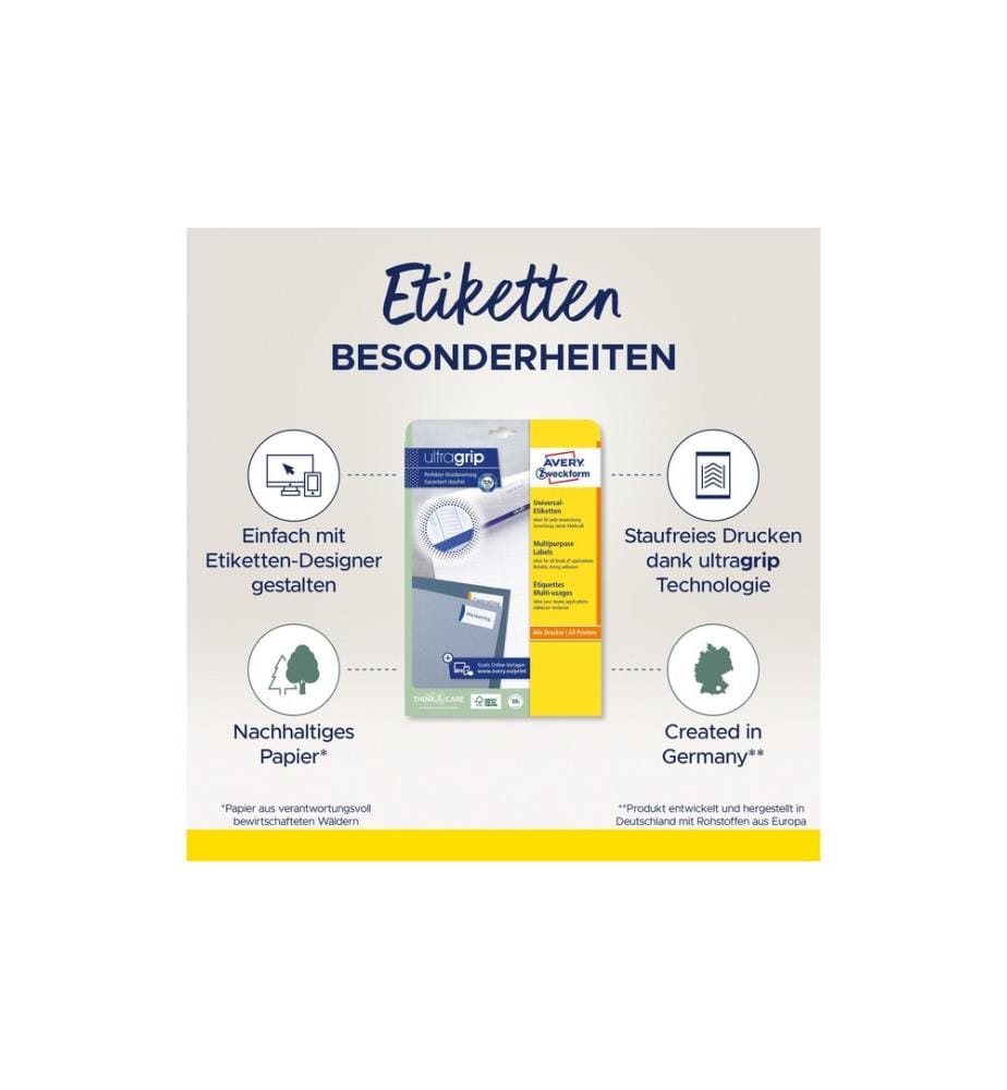 AVERY - Zweckform Étiquettes universelles 4789, 48.3 x 33.8 mm, 30 feuille