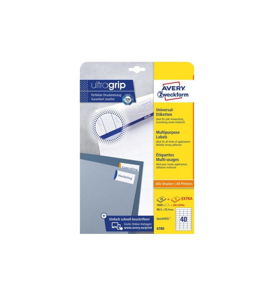 AVERY - Zweckform Étiquettes universelles 4780 48.5 x 25.4 mm, 25 feuille
