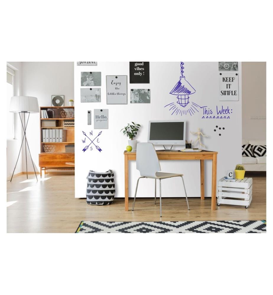 Legamaster - Tableau blanc magnétique Wrap-Up 101x300 cm, autocollant