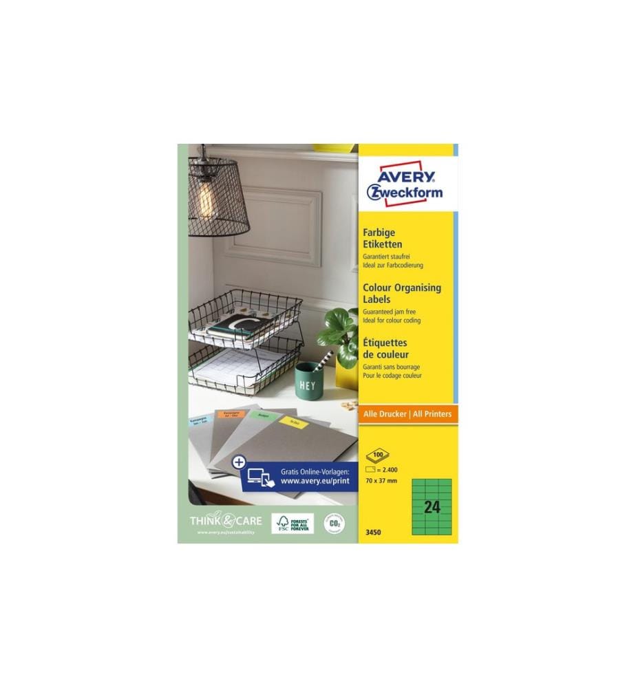 AVERY - Zweckform Étiquettes universelles 3450 70 x 37 mm