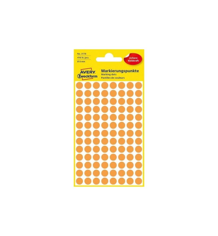 AVERY - Zweckform Klebepunkte 8 mm Neonorange