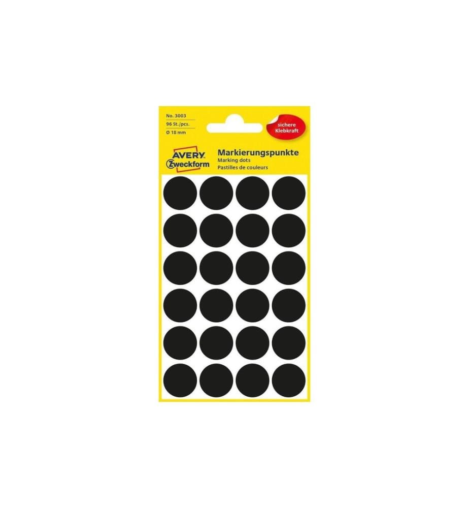 AVERY - Zweckform Klebepunkte 18 mm Schwarz
