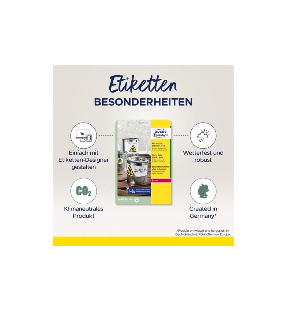 AVERY - Zweckform Étiquettes universelles L4715-20 Résistant aux intempéries