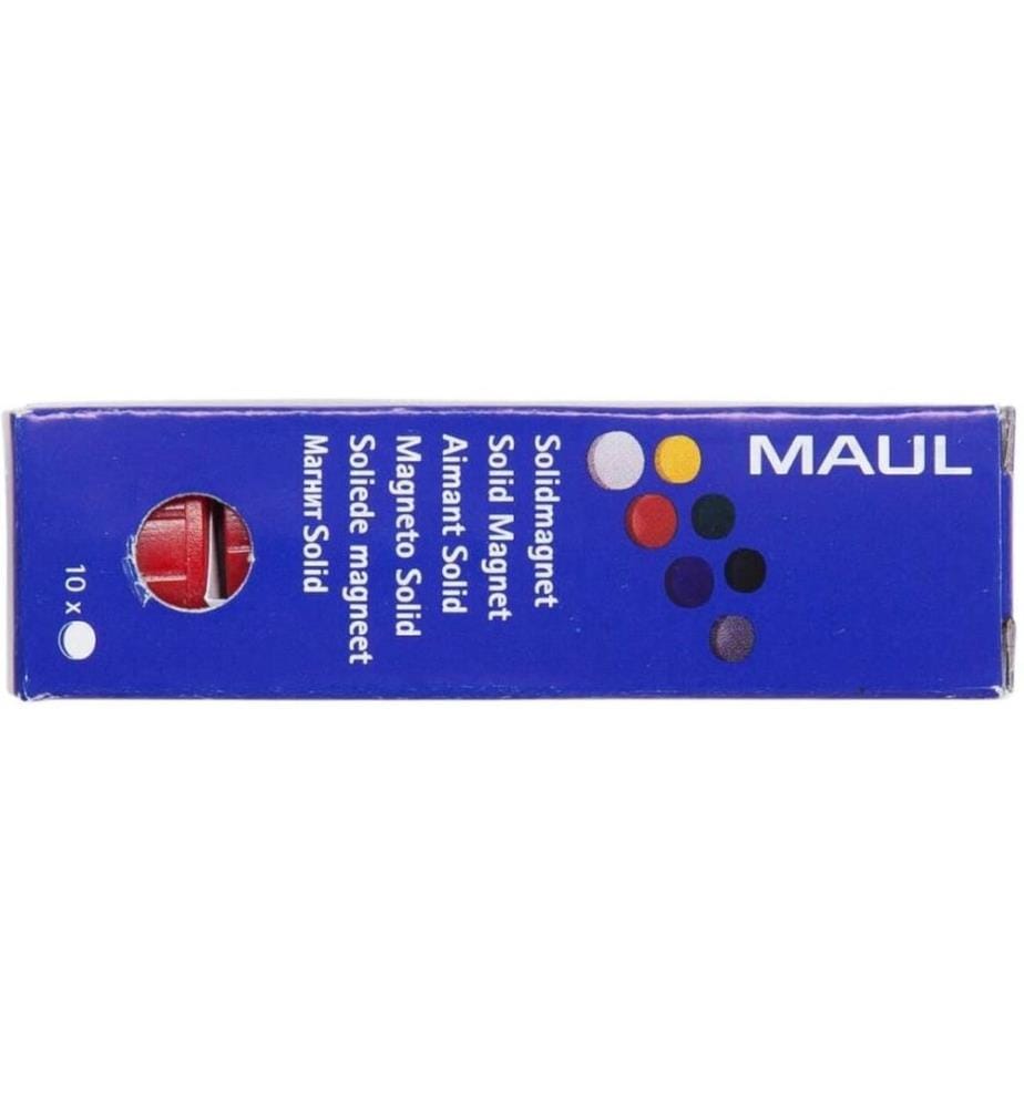 MAUL - Aimant Solid Ø 24 mm, 600 g, rouge, 10 pièces