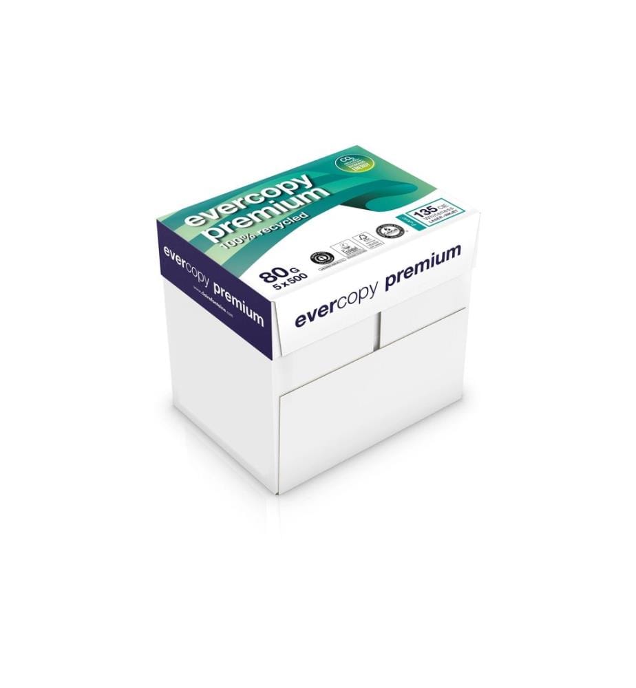 Evercopy - Papier pour photocopie Premium 5 x 500 feuilles, 80g, blanc