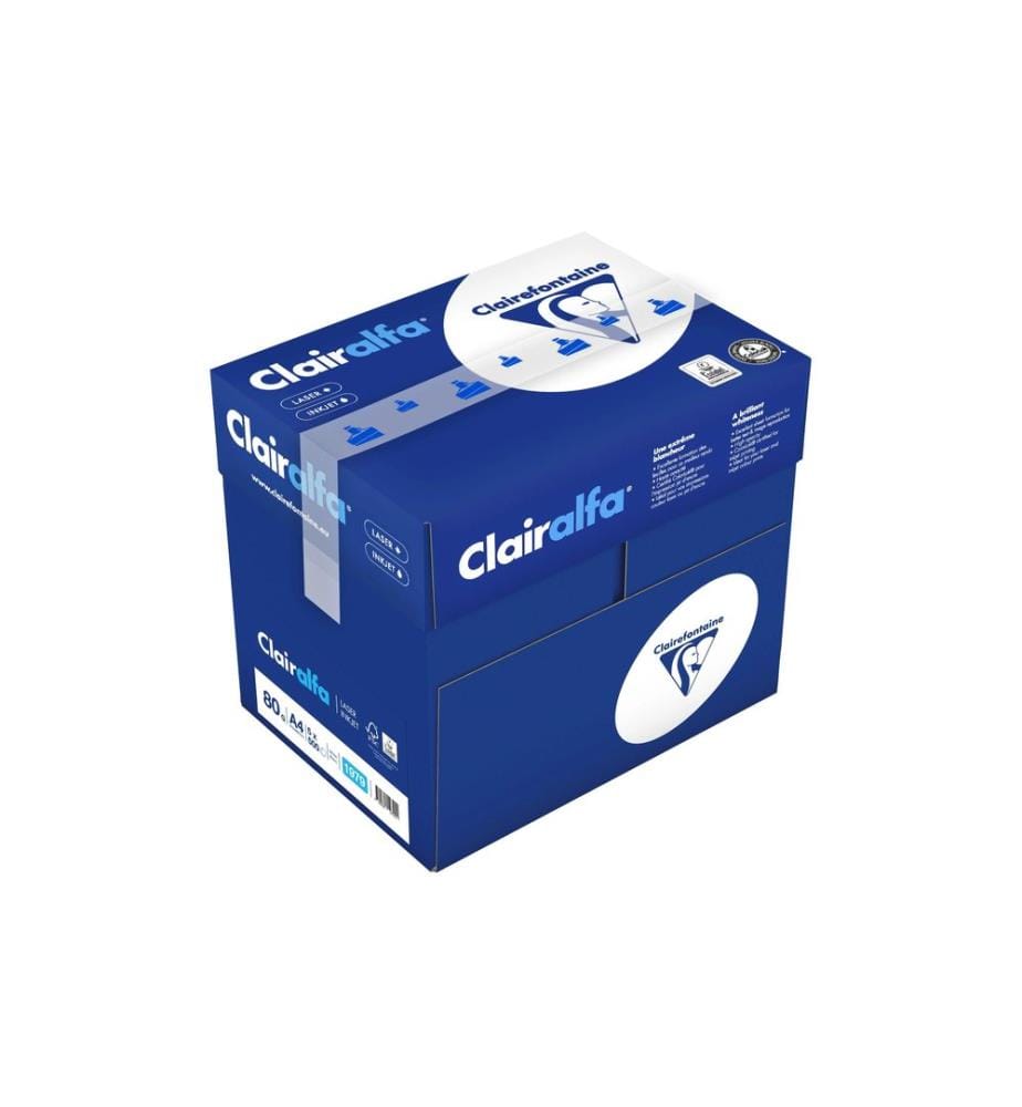 Fischer Papier - Papier pour photocopie A4 Clairalfa A4, Blanc, 80 g/m², 2500 Feuille
