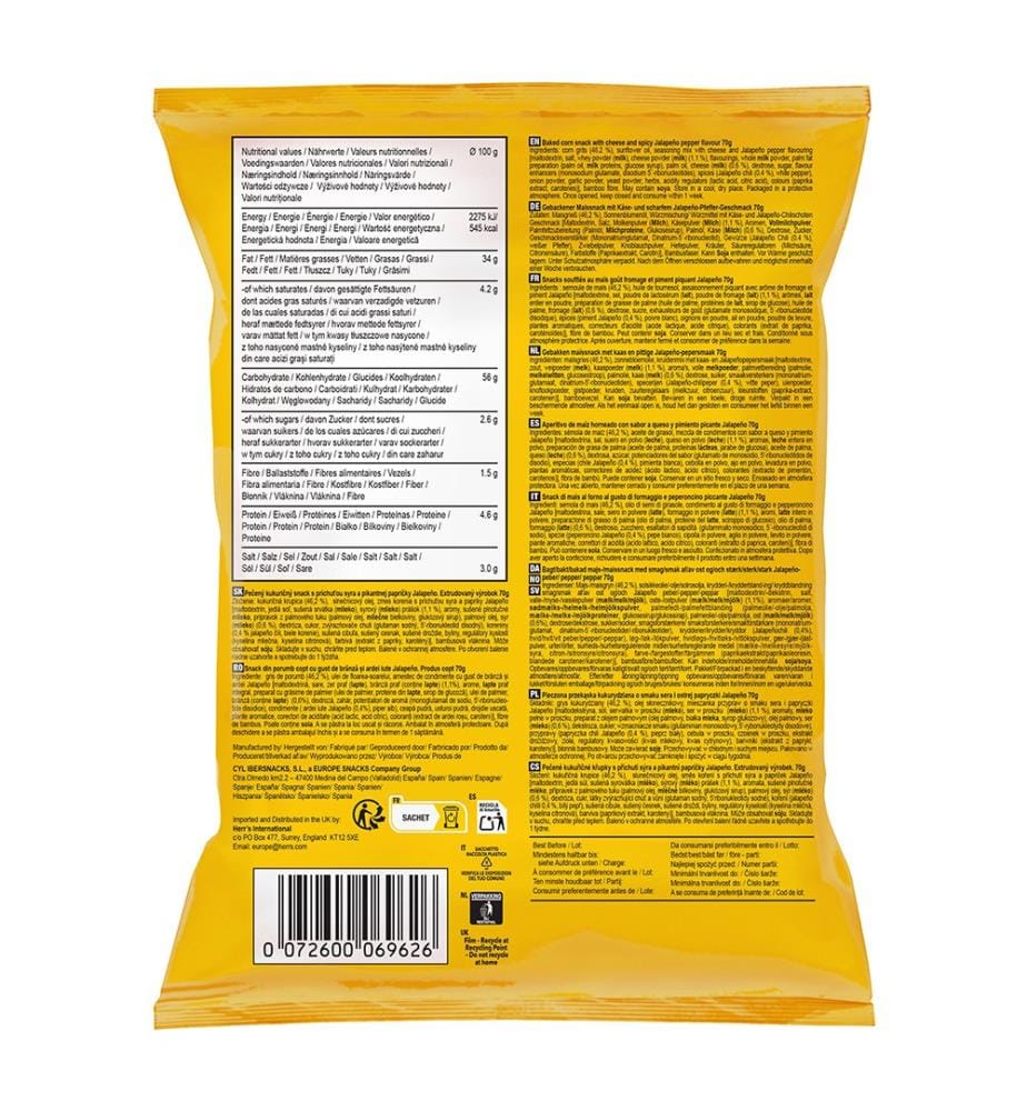 18x Herr's Jalapeno cheese curls - 70g