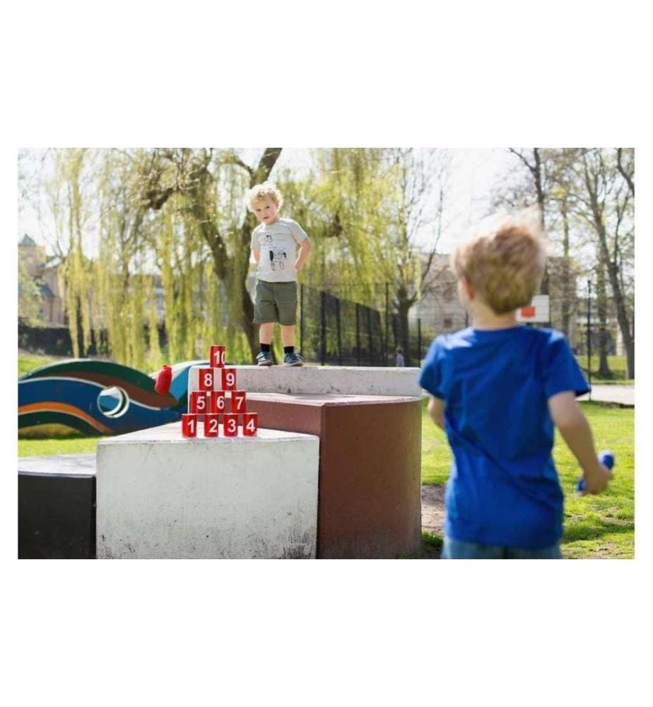 BS TOYS - Jeux de dés Le lancement des boîtes de conserve rouge avec des chiffres