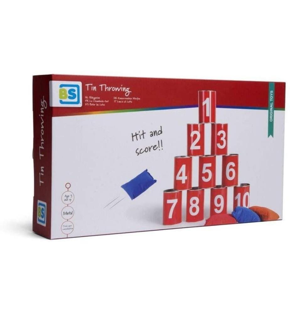 BS TOYS - Jeux de dés Le lancement des boîtes de conserve rouge avec des chiffres